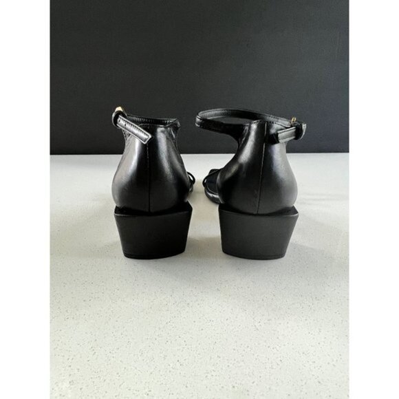 NWOB FRAME Black Le Summit Square Toe Strappy Leather Sandals size 36 - Picture 4 of 9